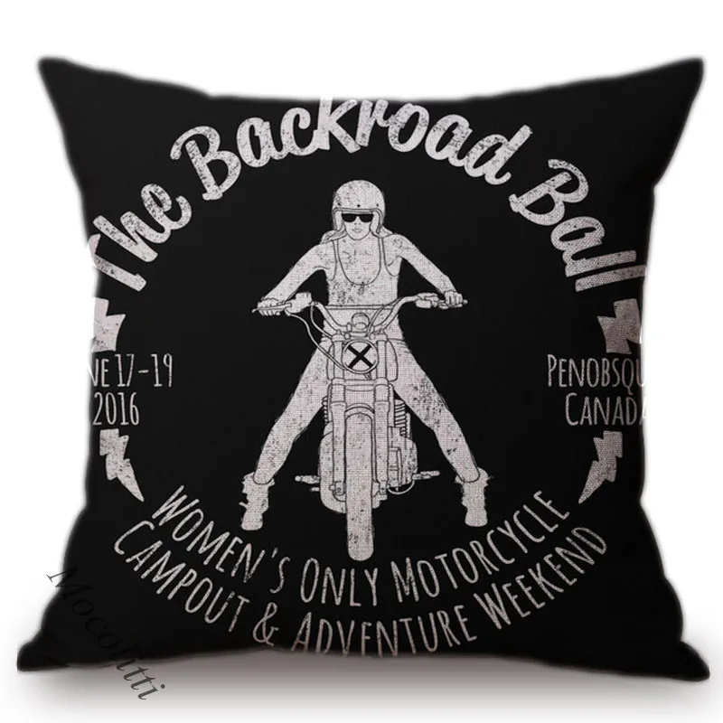 Модная женская мотоциклетная Подушка чехол с европейскими буквами мультяшный