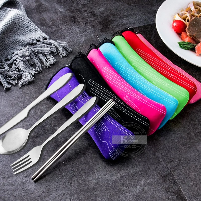 Портативный набор столовых приборов из нержавеющей стали Konco столовой посуды нож