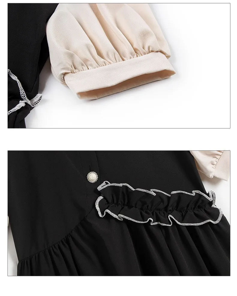 Женское платье-двойка с завышенной талией на молнии свободное Повседневное