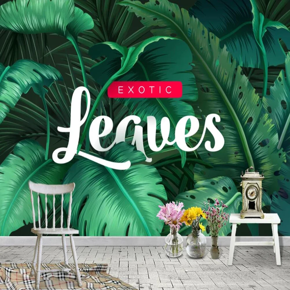 Milofi пользовательские 3D обои настенные растение из тропического леса банановых