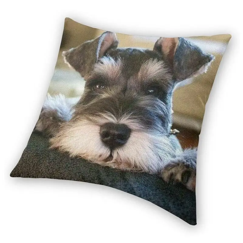 Прохладный миниатюрный шнауцер собака изящный подушка в виде щенка для