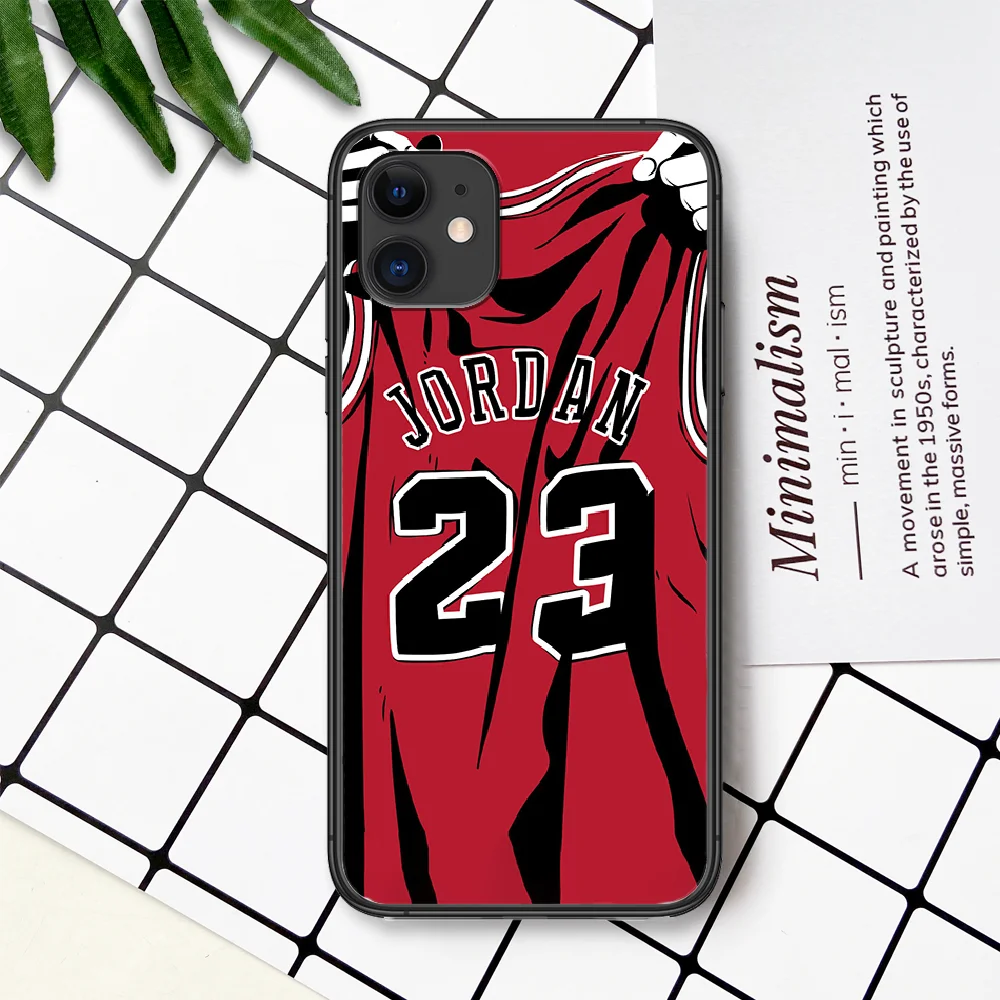 

Basketball 23 Jordan Phone Case For IPhone 4 4s 5 5S SE 5C 6 6S 7 8 Plus X XS XR 11 12 Mini Pro Max 2020 black Prime Painting