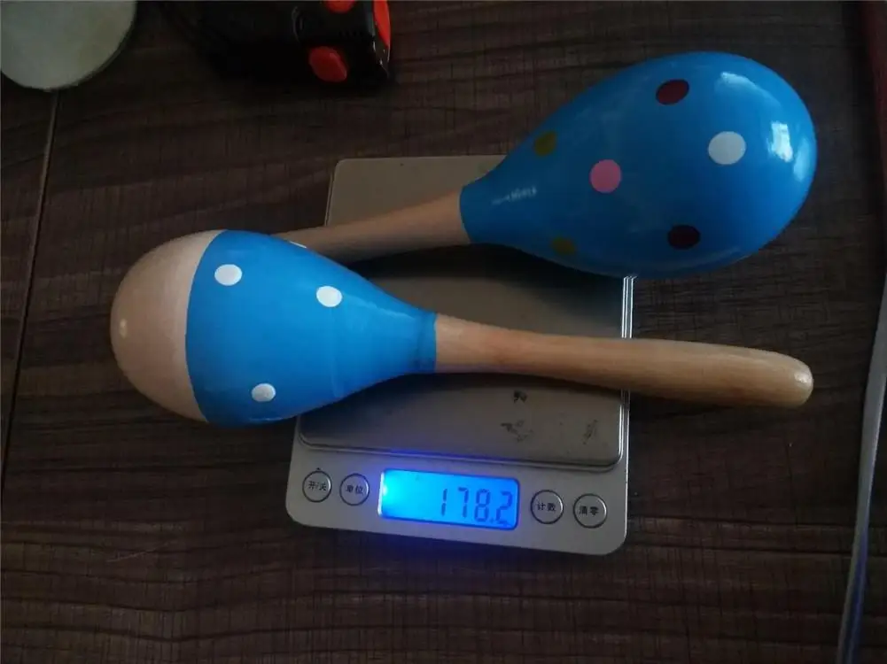 

1 Pair Wooden Hand-cranked Sand Hammer Sand Rattles Ball Toy Kids Musical Instrument Percussion Toy