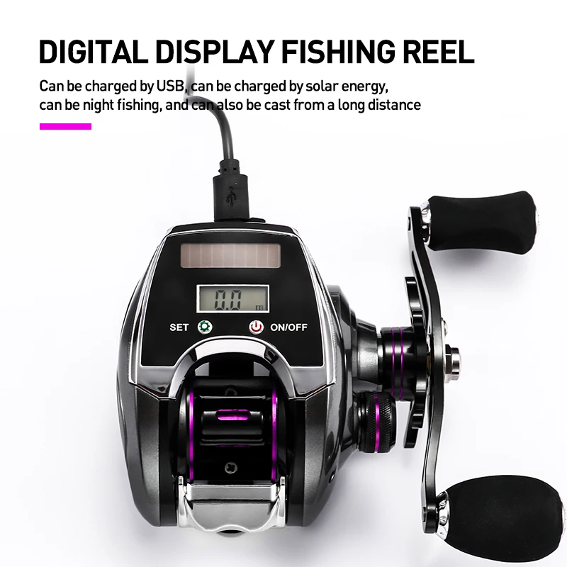 Electronic Fishing Reel Counter Digital Display Baitcasting 8.0:1 High Speed Ratio 2020 New Profile Line Pesca | Спорт и развлечения
