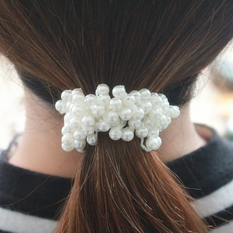 Резинки для волос с жемчужинами и бусинами эластичные резинки женщин заколки