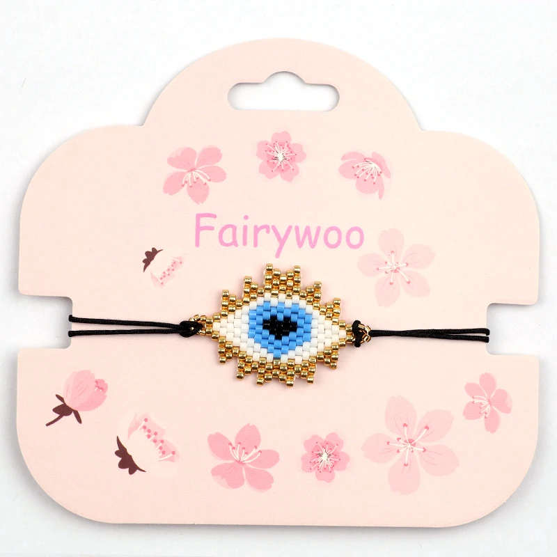 FAIRYWOO золотые браслеты с глазами черные из ниток для женщин аксессуары Миюки