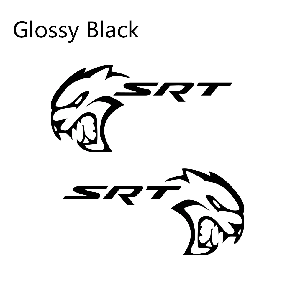 Glossy Black 2 шт. наклейки для боковой двери автомобиля для Dodge Mopar Challenger Srt DIY Авто Виниловая пленка наклейки для стайлинга автомобиля аксессуары для тюнинга автомобиля - Название цвета: Glossy Black