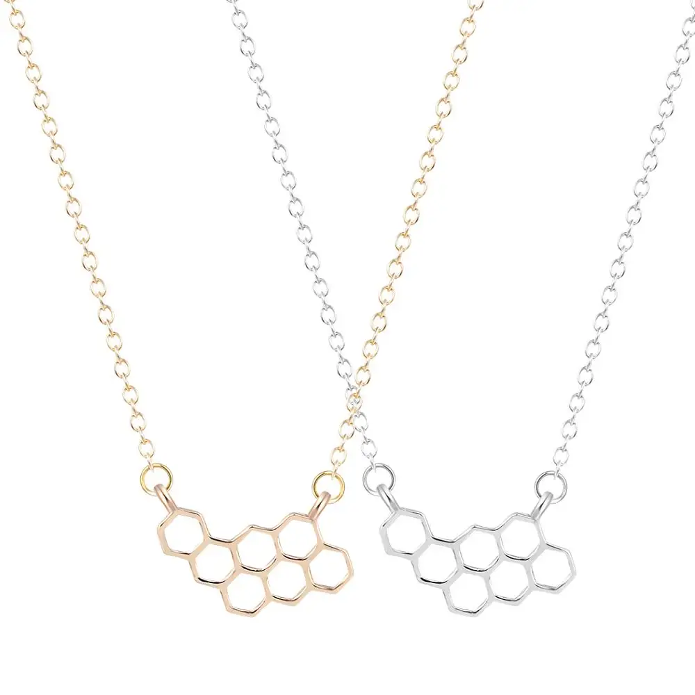 Jinleansu сота ожерелье пчелки в виде пчелиных сот с принтом медоносной пчелы