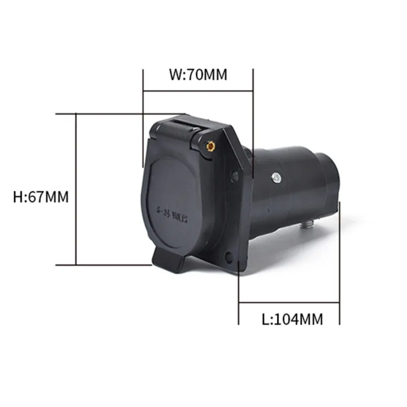 

7 Way Blade Round RV Trailer Light Wiring Connector Adapter Plug + Socket Boat Black NEW