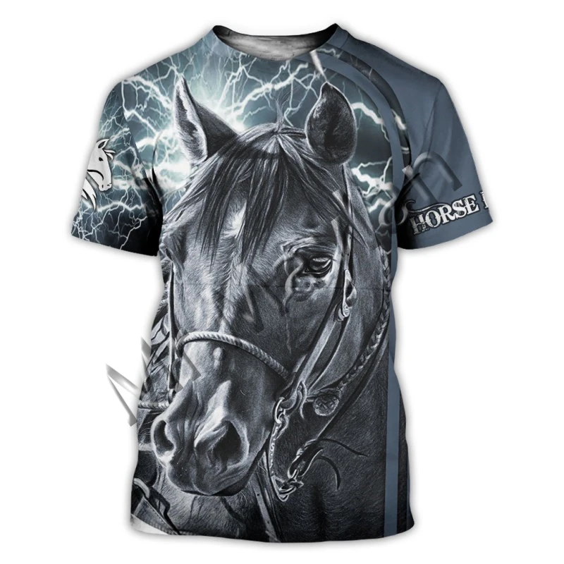 3D модные принты животных сильный Лошадь стены искусства Красочный для