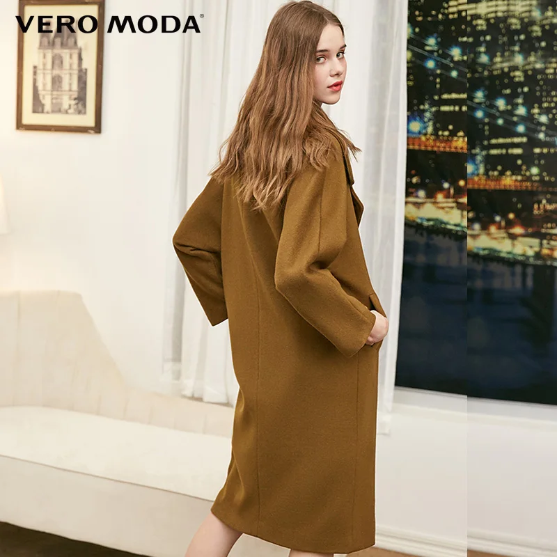 Vero Moda Женское зимнее длинное шерстяное пальто средней длины | 318327533 Женская