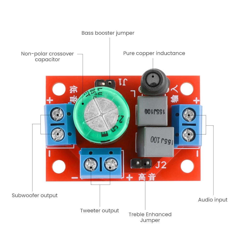Плата делителя частоты звука AIYIMA регулируемый акустическая система ВЧ бас