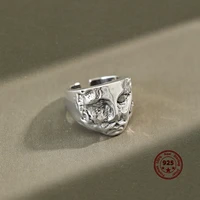 factory price 100 925 sterling silver ring retro abstract face shape personality trend antiquity ladies hand jewelry