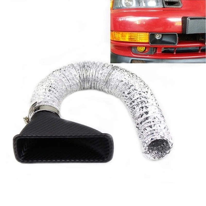 

Air Intake Tube Carbon Fiber Look Cleaner Hose Pipe Intercooler Front Bumper Turbo Cold Air Hose Anti-aging Pipe