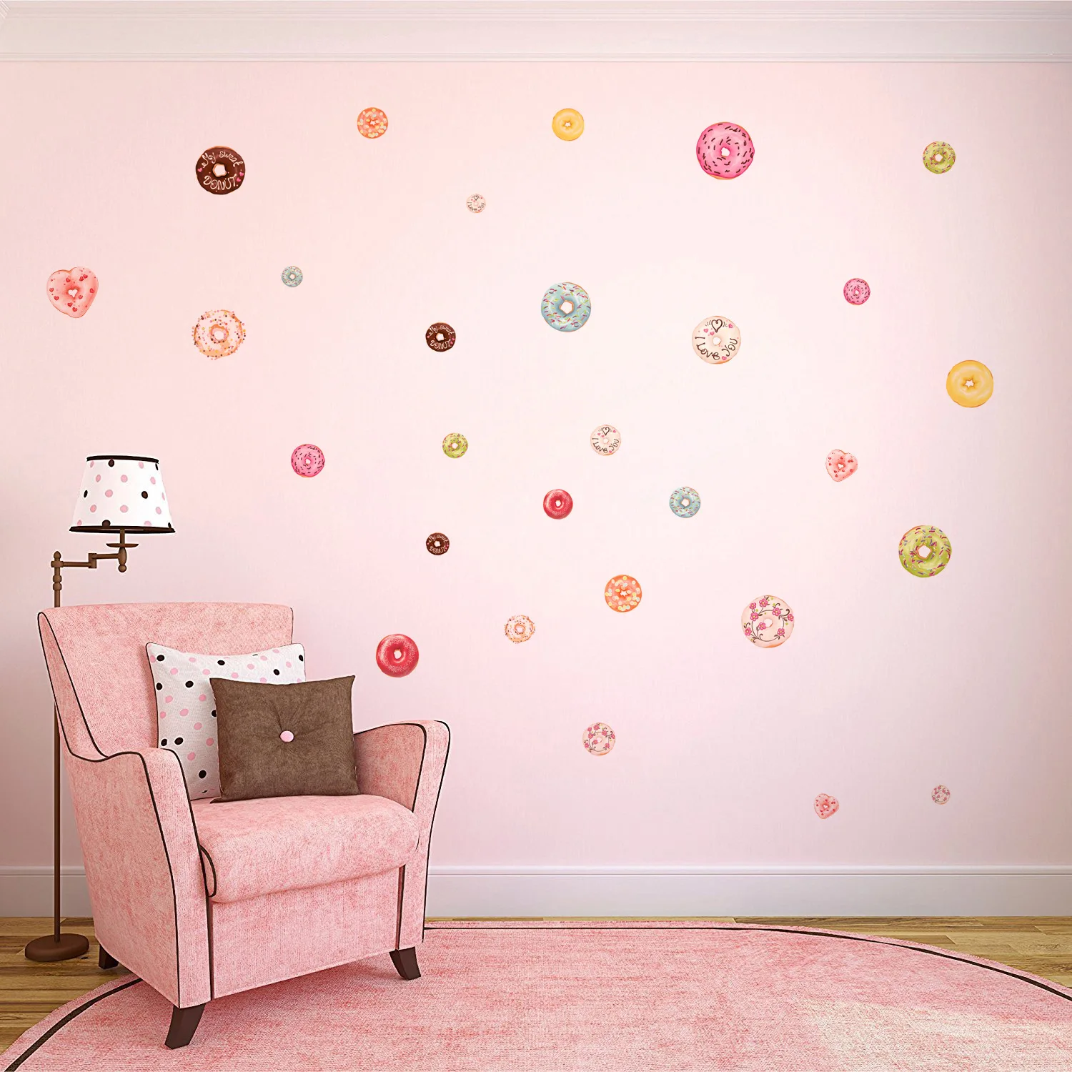 

Ins Hot Selling Color Stickers Donut Elements L Translucent Frosted PVC Removable 5095