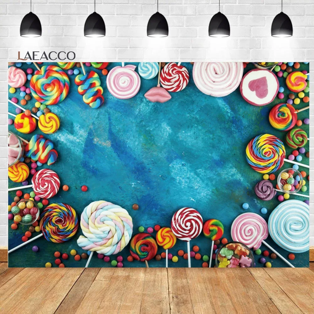 Laeacco леденцы конфеты бар десерт пончик ребенок день рождения фотографии фоны