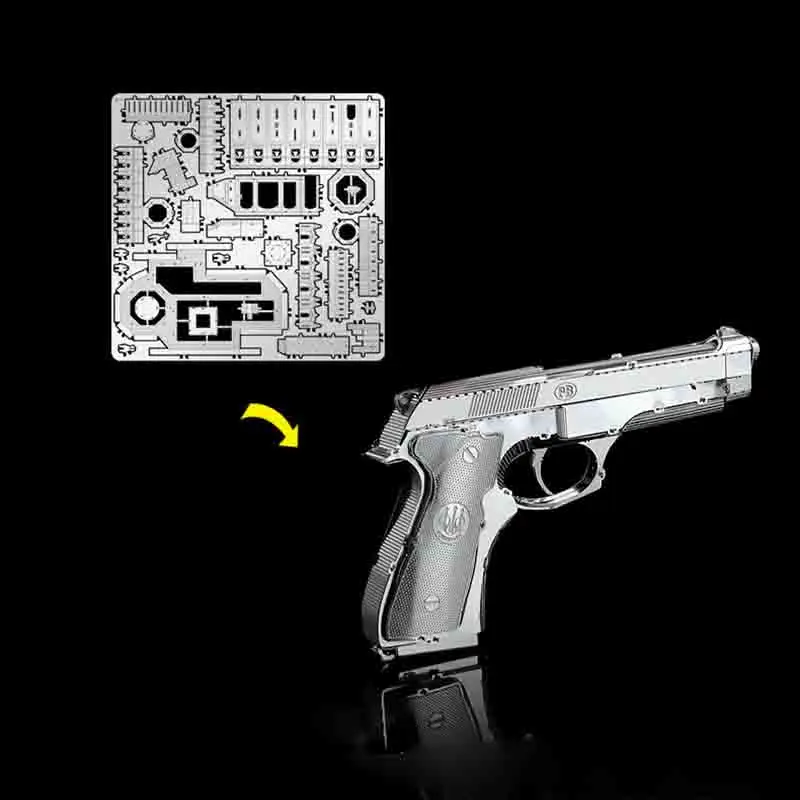 Металлическая головоломка пистолет 3d модель Beretta 92 металлический для взрослых