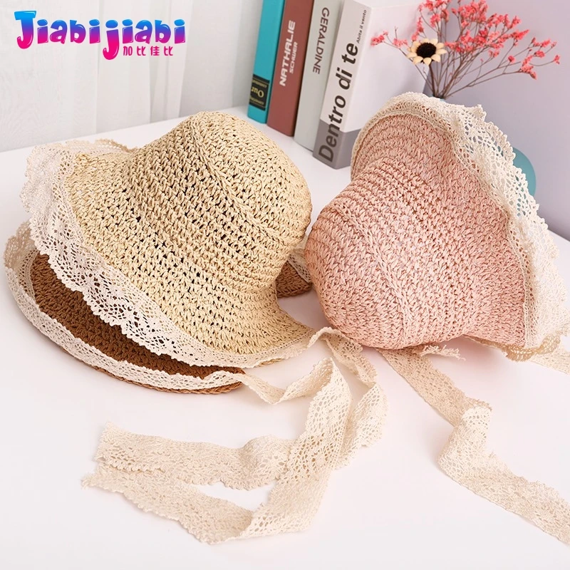 Стильная летняя соломенная шляпа для маленьких девочек в стиле милитари дышащая