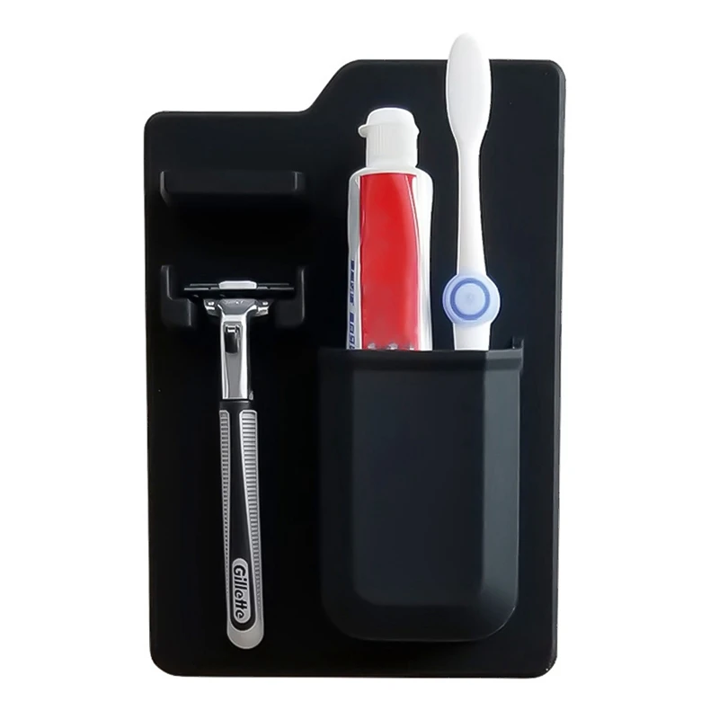 

Silicone Mighty Toothbrush Holder Bathroom Toothbrush Toothpaste Organizer Shaver Razor Wall Storage Rack Bathroom Accessories