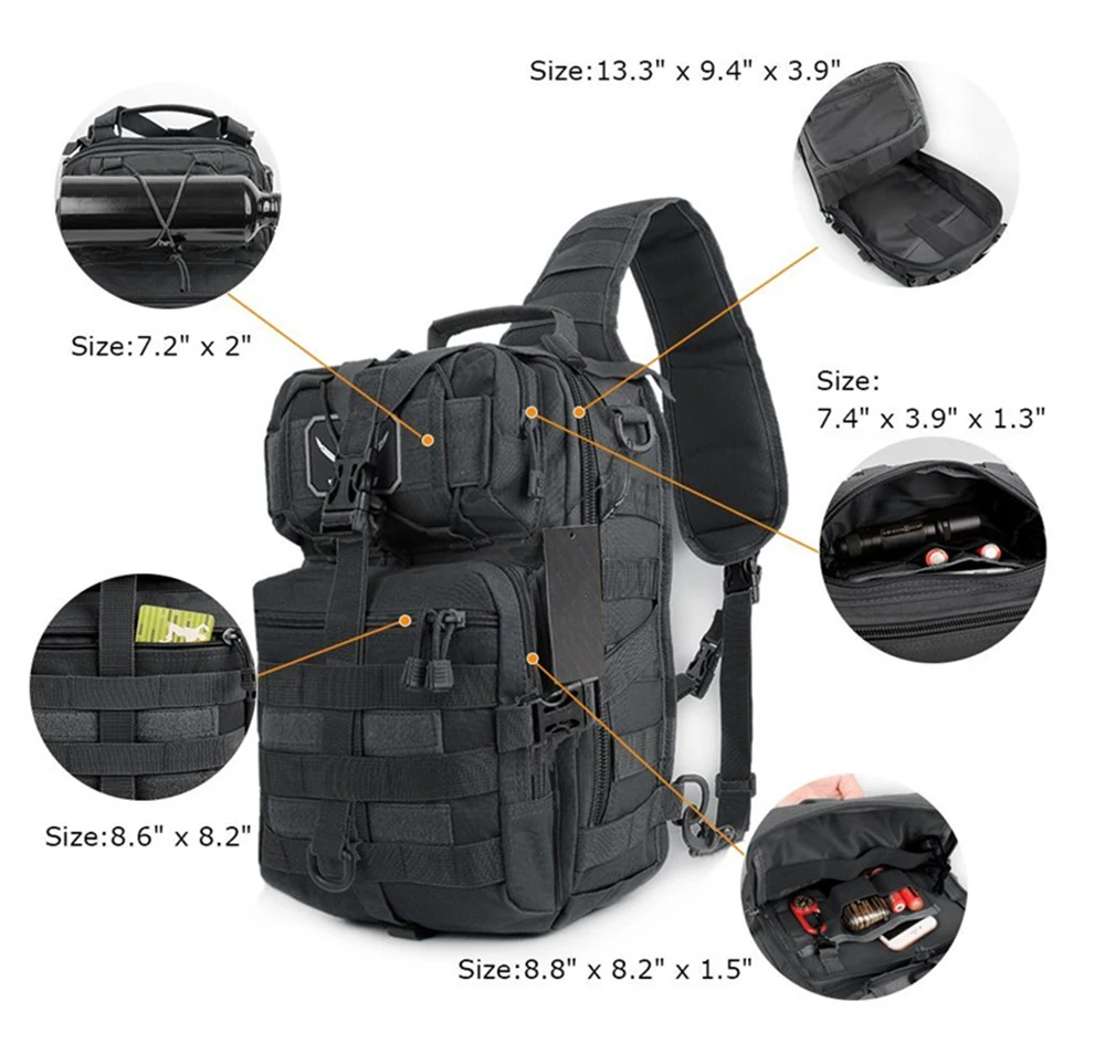 Военный Тактический крепеж сумка нагрудные сумки армейский Рюкзак Molle EDC мешок для наружного Пеший Туризм Кемпинг Охота