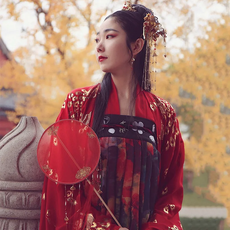 

Женский Классический танцевальный костюм Hanfu с принтом, праздничный наряд певицы, сказочное платье, одежда для выступлений DF1314