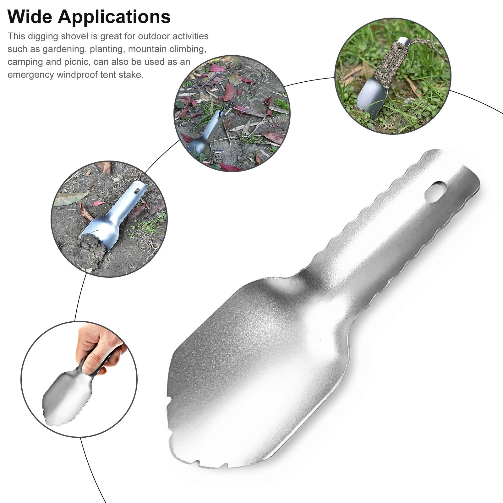 

Camping Spade Portable Compact Hand Shovel Mini Trowel Multipurpose Aluminum Digging Shovel For Camping Gardening Tool