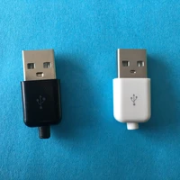 10pcslot usb2 0 male connector plug yt2154y whiteblack welding data otg line interface diy data cable use drop shipping
