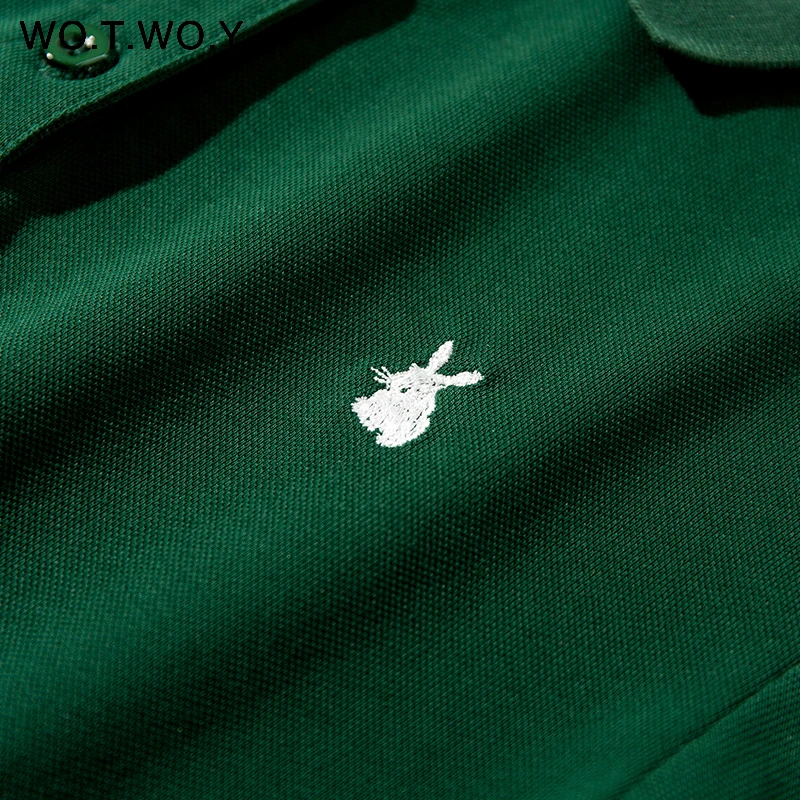 WOTWOY 2020 модные рубашки поло с вышивкой Rabit женские хлопковые повседневные топы