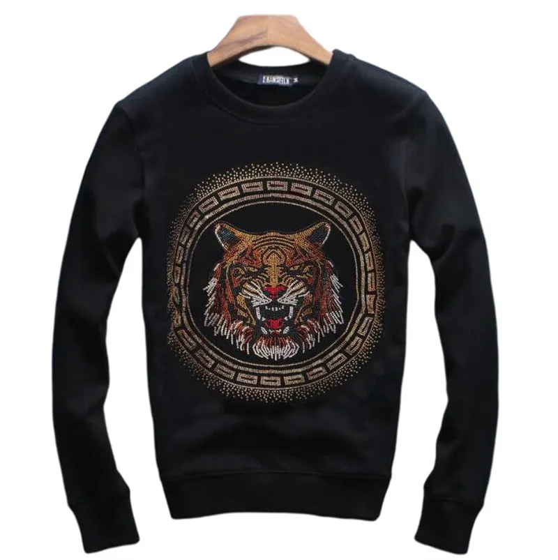 

Diamonds design Winter Men Anime hoodies Breathable Rhinestone Streetwear Men Slim top sweatershirt