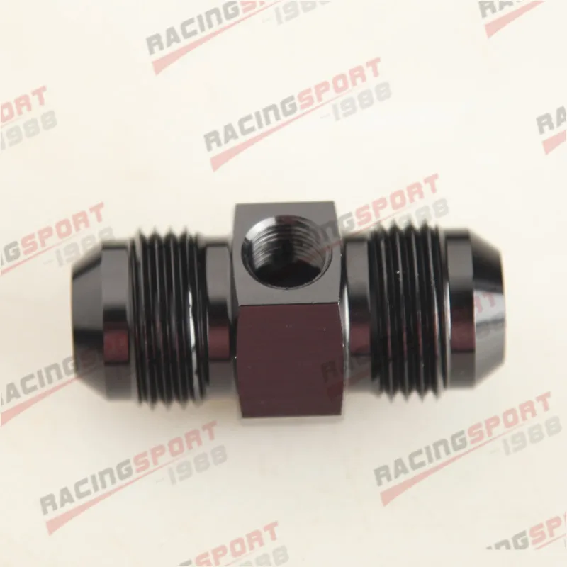 

10AN AN-10 To 10AN AN10 Fuel Pressure Gauge Fitting Adapter 1/8" NPT Black/blue