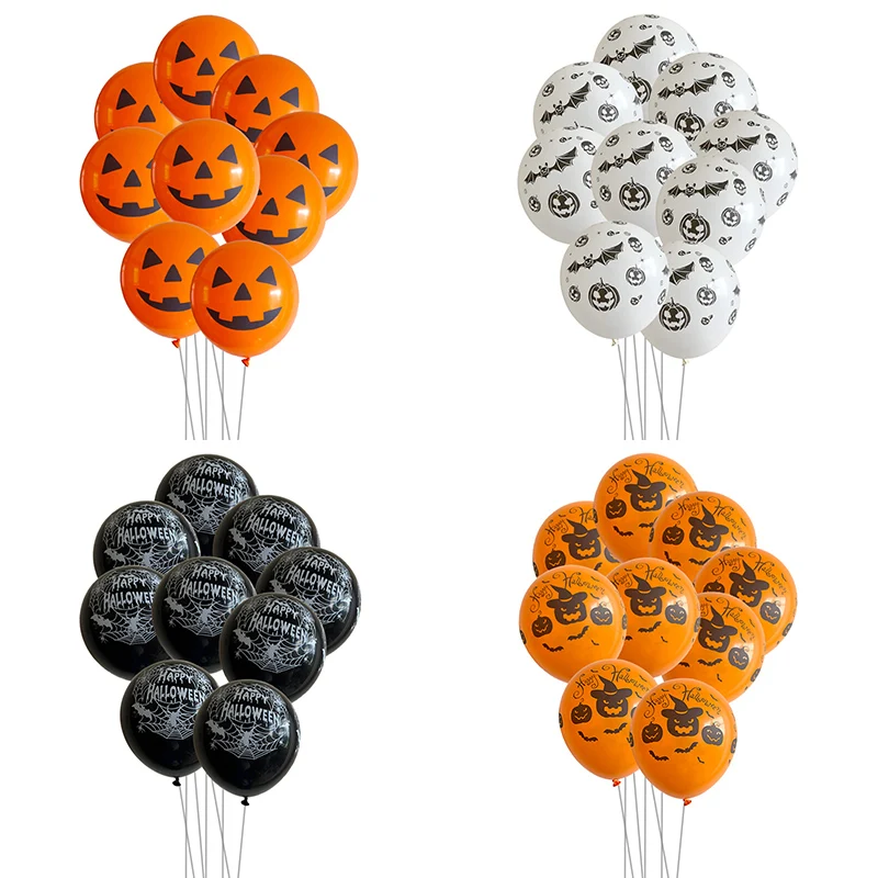 10 шт./лот надувной воздушный шар для Хэллоуина с изображением черепа летучей мыши