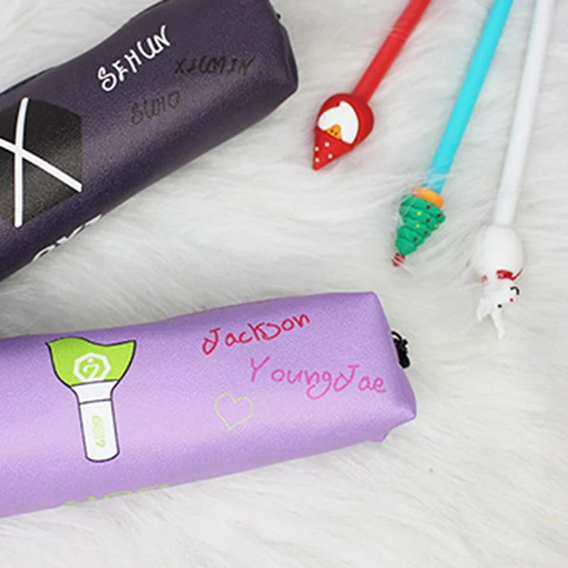 1 шт., принт с героями мультфильмов Kawaii, экзо дважды Got7 BTS Карандаш Чехол сумка для ручек из вентиляторы канцелярские студент подарки для детей