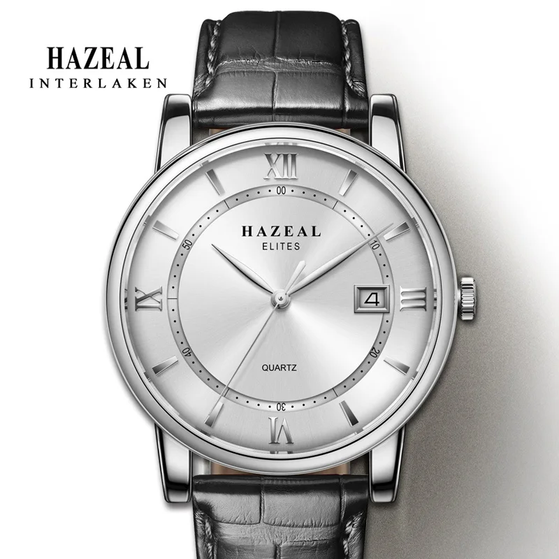 

HAZEAL топовые японские кварцевые мужские часы, швейцарские роскошные Брендовые мужские наручные часы, модные простые водонепроницаемые мужс...