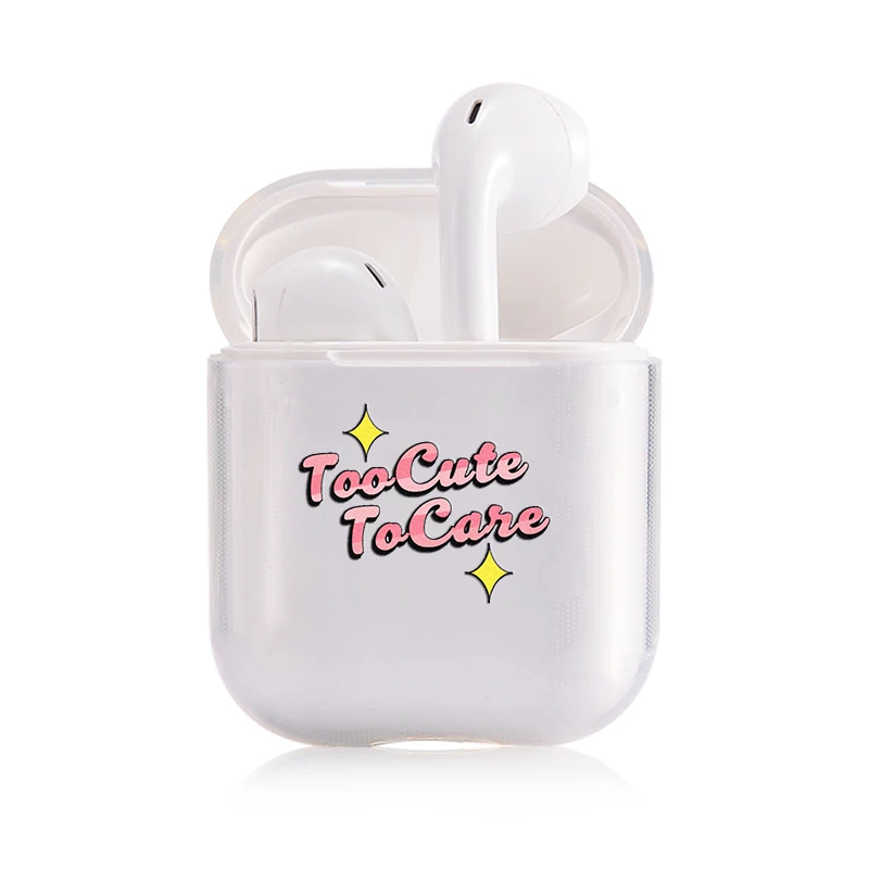 Прекрасный портативный чехол Airpods, беспроводное сердце, черная буква, зеленый круг, милый поп прозрачный защитный чехол для наушников