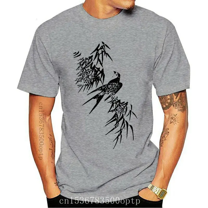 

Дизайнерская футболка с японским Рисунком Птиц, мужские рубашки с коротким рукавом