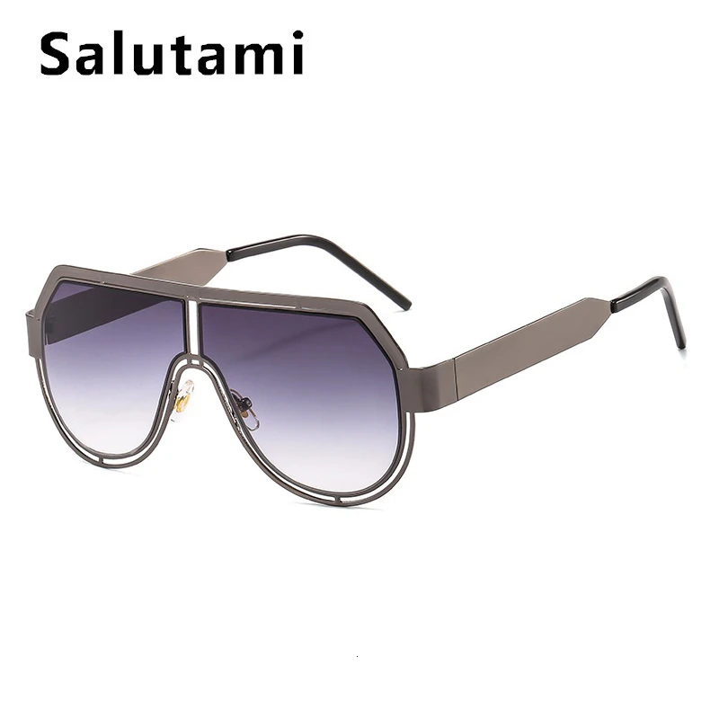 Большие цельные черные солнцезащитные очки для мужчин и женщин Роскошная брендовая полая оправа плоские Солнцезащитные очки женские ретро сплав плоские оттенки