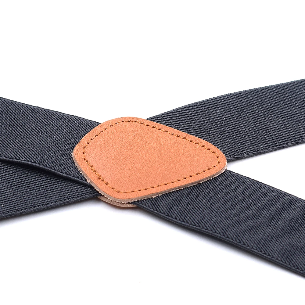 Винтажные мужские кожаные подтяжки X задняя Кнопка конец эластичные