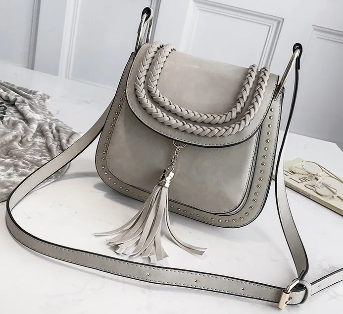 Сумка седло MIWIND TBB656 винтажная женская сумка мессенджер с кисточками|bag with tassels|bags