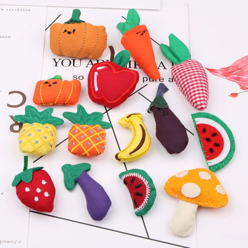 Ручной работы ткань фрукты овощи тканые крючком патч Стикеры для украшения волос