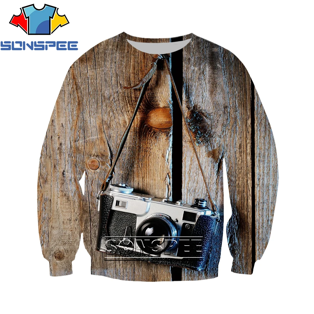 

SONSPEE 3D Printing Camera Photographer Punk Sweatershirt Hip Hop Men Tops Women Long-sleeved Shirts Plus Size Harajuku Fashion
