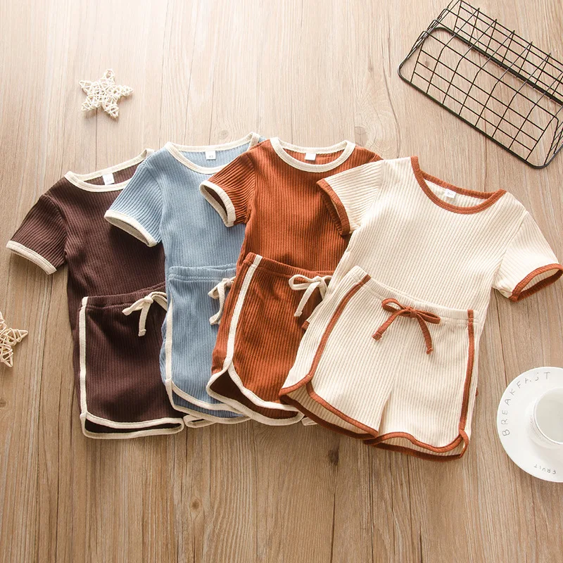 Фото Комплект одежды для новорожденных мальчиков и девочек летний Боди с короткими