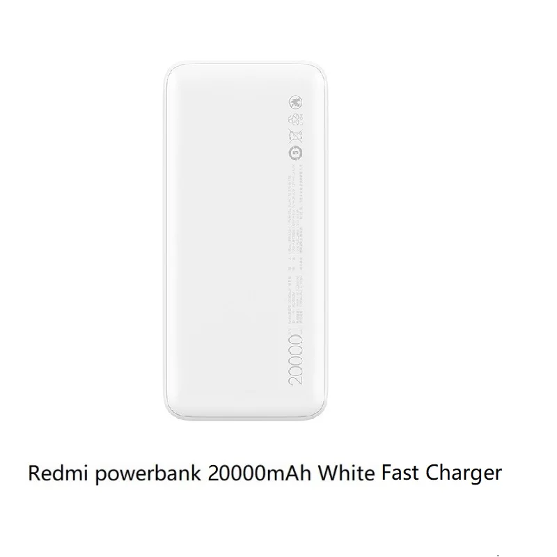 Красный mi power bank 10000 мАч usb type C mi power bank 20000 Qi быстрое зарядное устройство Портативная зарядка повербанк Внешняя батарея - Цвет: redmi 20000mAh