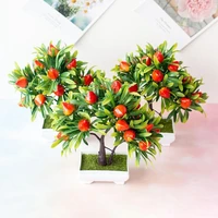 1pc artificial fruit strawberry tree bonsai home office garden desk party decor artificial bonsai for weddings