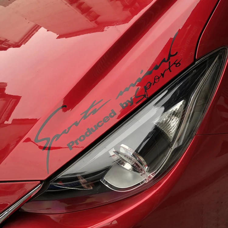 

LuLuSticker #014 40x11cm Sports Car Hood Lamp Eyebrow Reflective Sticker English Alphabet Individual Waterproof Stickers Decals