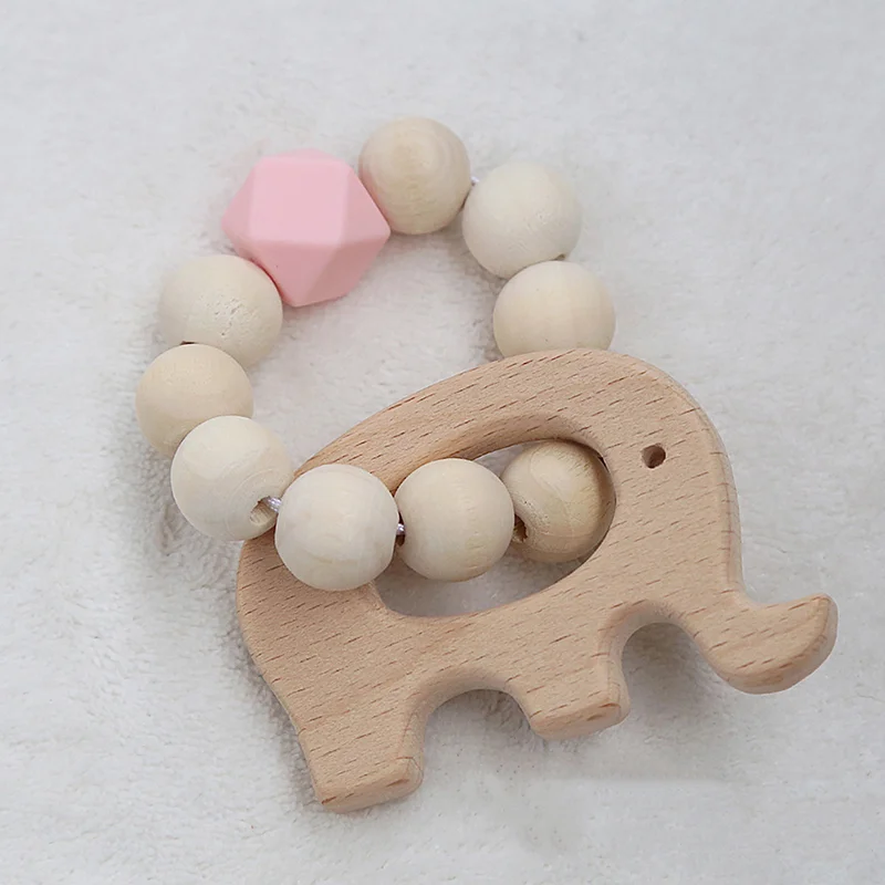 Wooden Rattle Beech Bear Hand Teething Ring Baby Rattles Play Stroller Toy Teether | Игрушки и хобби