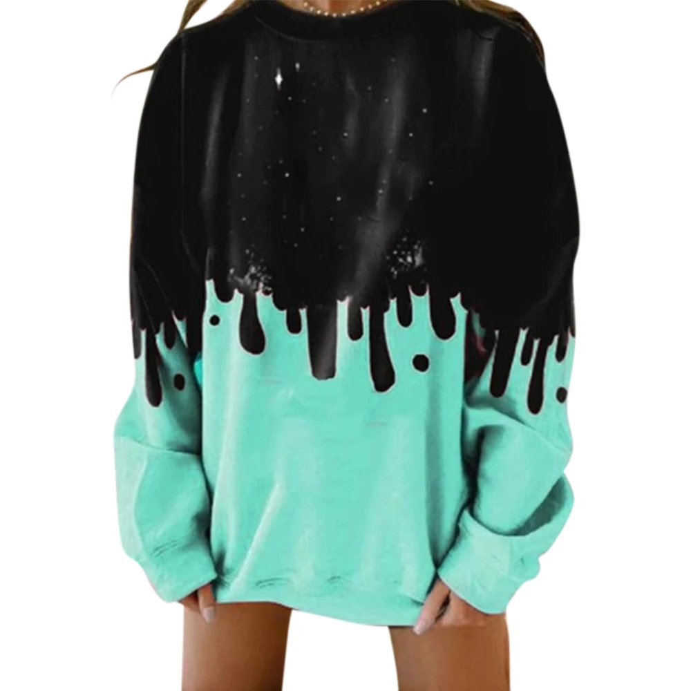 

Autumn Winter Color Stitching Pullover for Women Plus Size Long Sleeve Casual Sportswear 2020 Crewneck Sweatshirt