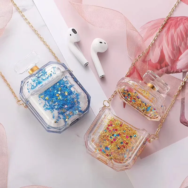 Модный флакон для духов с зыбучим песком чехол наушников AirPods1 2 Bluetooth