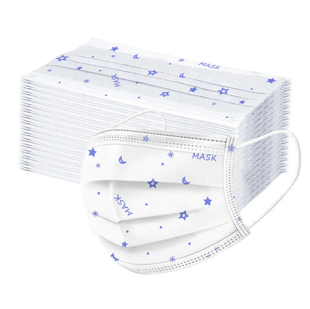 Mondmasker Wasbaar Mondkapje Mascarilla reutilzable 50 шт одноразовые печати Facemask промышленные 3ply ушные