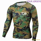 Новые спортивные футболки для рыбалки, Мужская камуфляжная быстросохнущая майка с длинным рукавом для бега, Мужская дышащая одежда