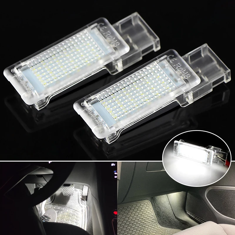 2xLED Footwell Boot Door light Courtesy Luggage Lamps For Skoda Rapid Superb VW Caddy Sharan Eos Golf Passat Seat Alhambra Ateca